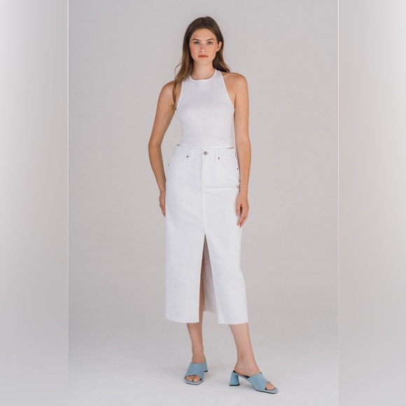HIDDEN Peyton WHITE FRONT SLIT MIDI SKIRT - Women’s Large - Picture 2 of 14